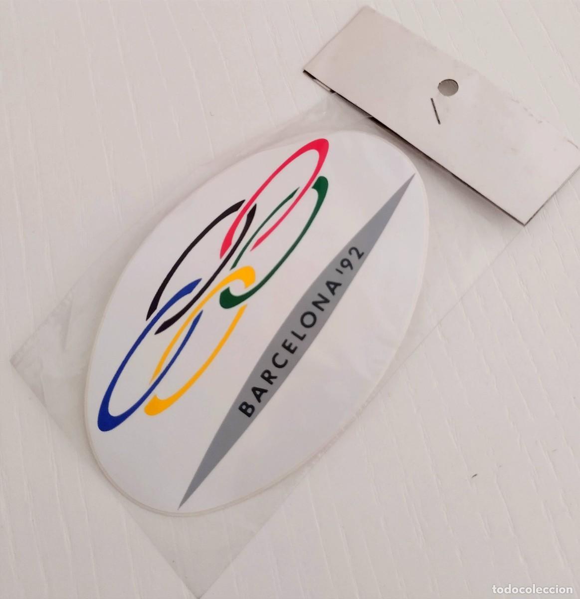 Pegatinas de colecci&oacute;n: PEGATINA DE BARCELONA 92 - LOGO OLIMPIADAS - NUEVA EN SU FUNDA (12 X 7,50CM) - A&Ntilde;OS 80 - SIN USAR