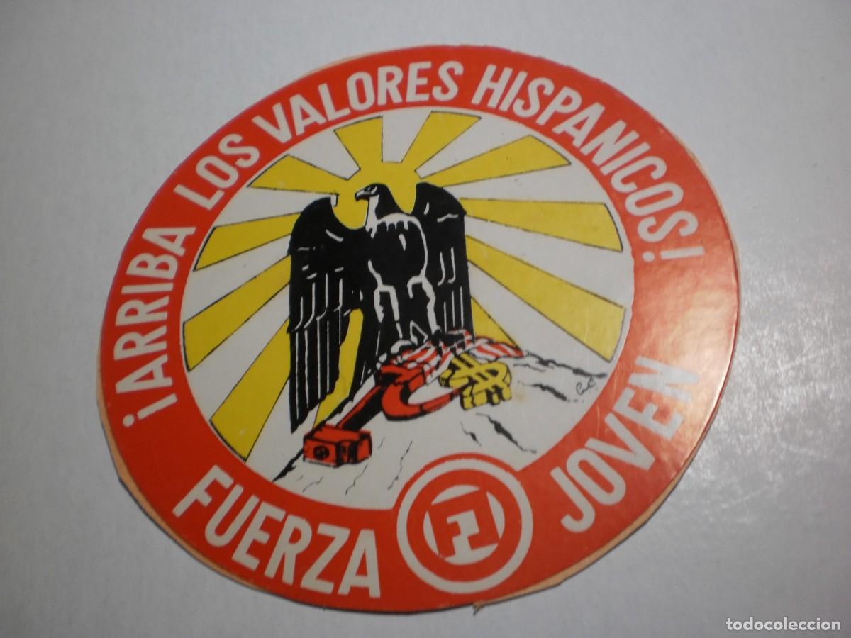 Autocolantes de cole&ccedil;&atilde;o: pegatina fuerza nueva. fuerza joven inicio a&ntilde;os 80, enganchada en cartulina