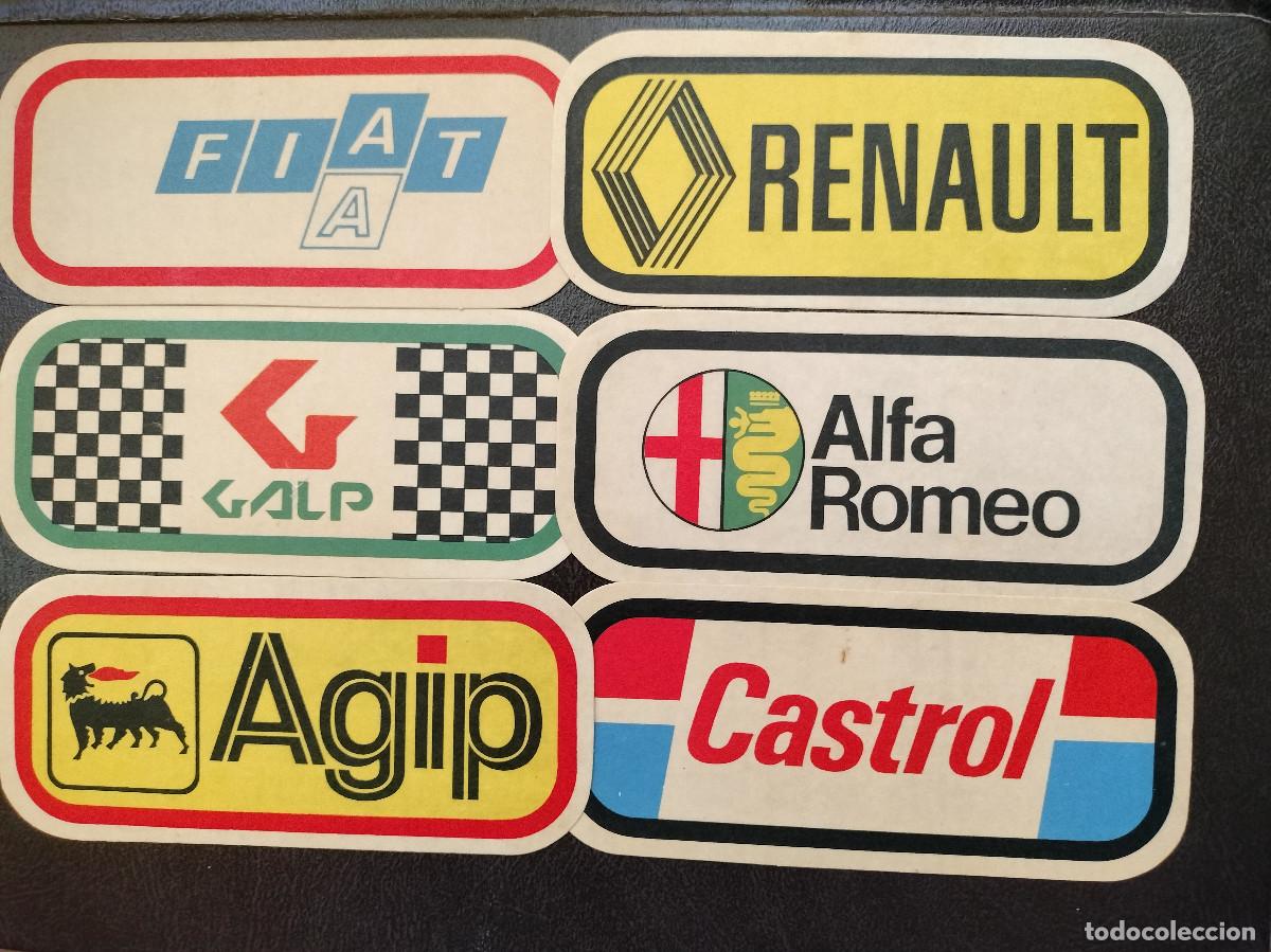 Pegatinas de colecci&oacute;n: Tarjetas adhesivas vintage pegatinas marcas motor Renault Agip Castrol FIAT Galp Alfa Romeo