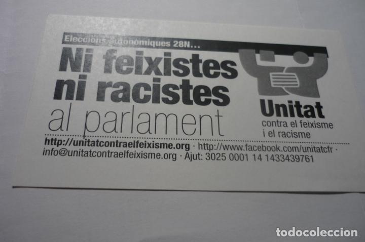Pegatinas de colecci&oacute;n: pegatina catalan ni fascistas ni racistas al parlamrnto