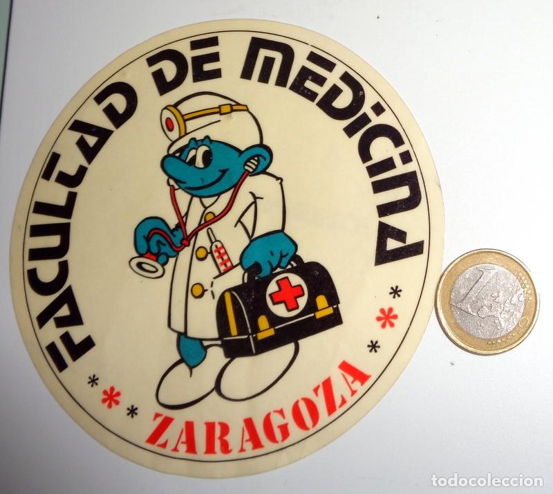 Pegatinas de colecci&oacute;n: PEGATINA ANTIGUA - FACULTAD DE MEDICINA - ZARAGOZA - PITUFOS - SMURF