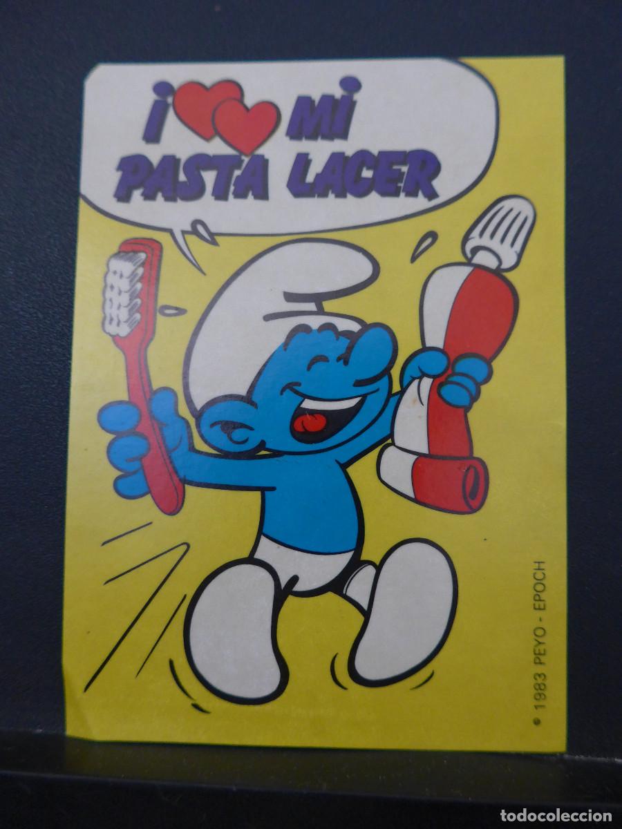 Pegatinas de colecci&oacute;n: PEGATINA PITUFO PASTA LACER - Foto 1
