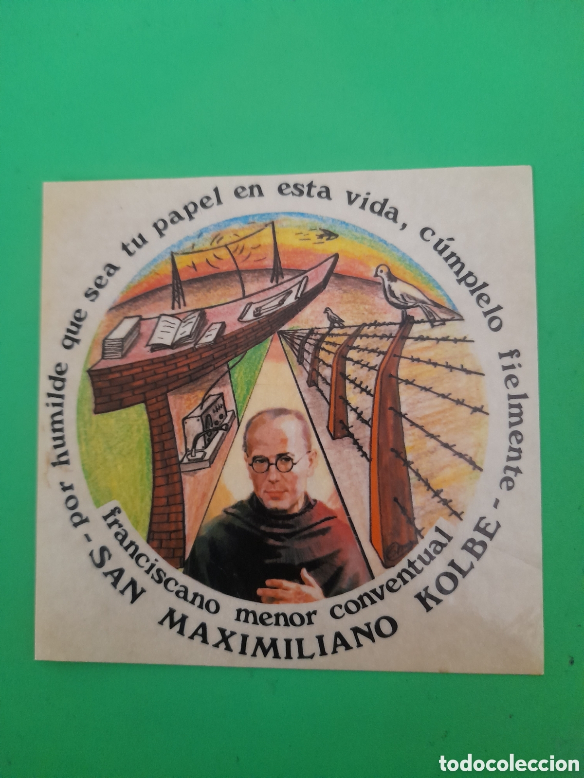 Autocollants de collection: Antigua pegatina, San Maximiliano Kolbe