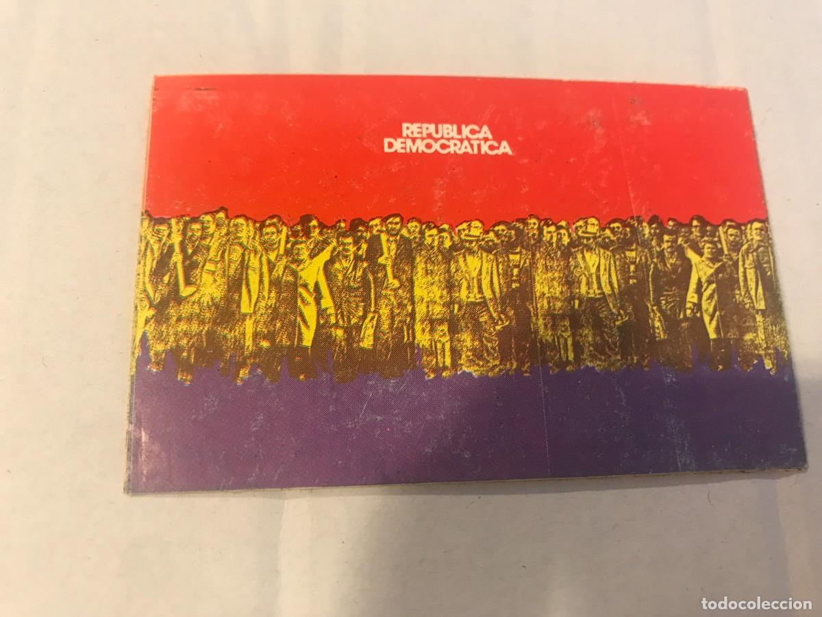 Sammlung von Aufklebern: PEGATINA. REP&Uacute;BLICA DEMOCR&Aacute;TICA. 8 X 5CM
