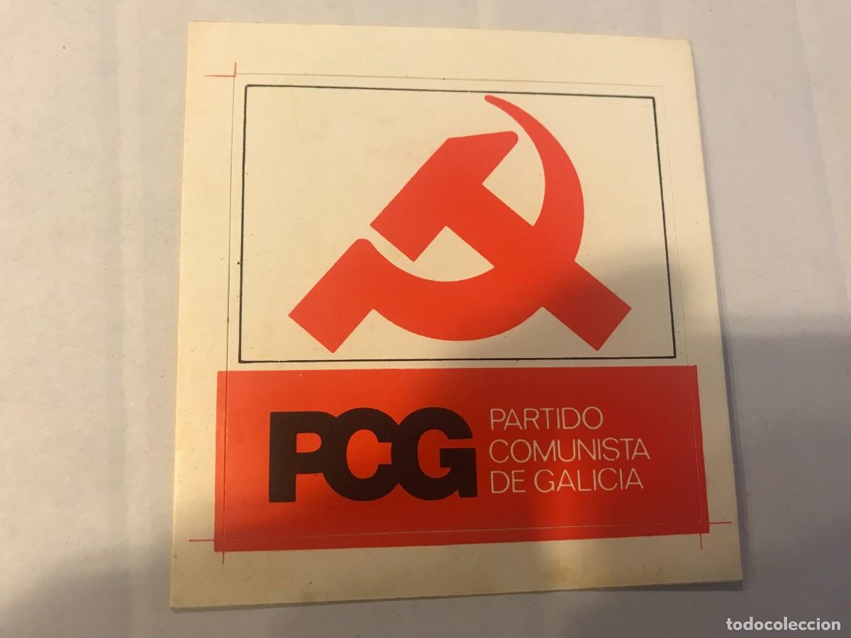 Pegatinas de colecci&oacute;n: PEGATINA. PCG, PARTIDO COMUNISTA DE GALICIA. 9 X 8CM
