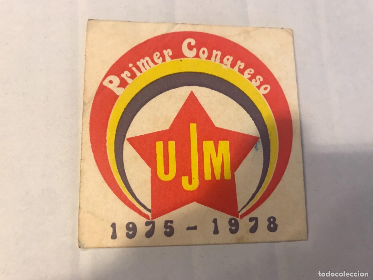 Sammlung von Aufklebern: PEGATINA. PRIMER CONGRESO UJM 1975-1978. MEDIDAS 7 X 7CM