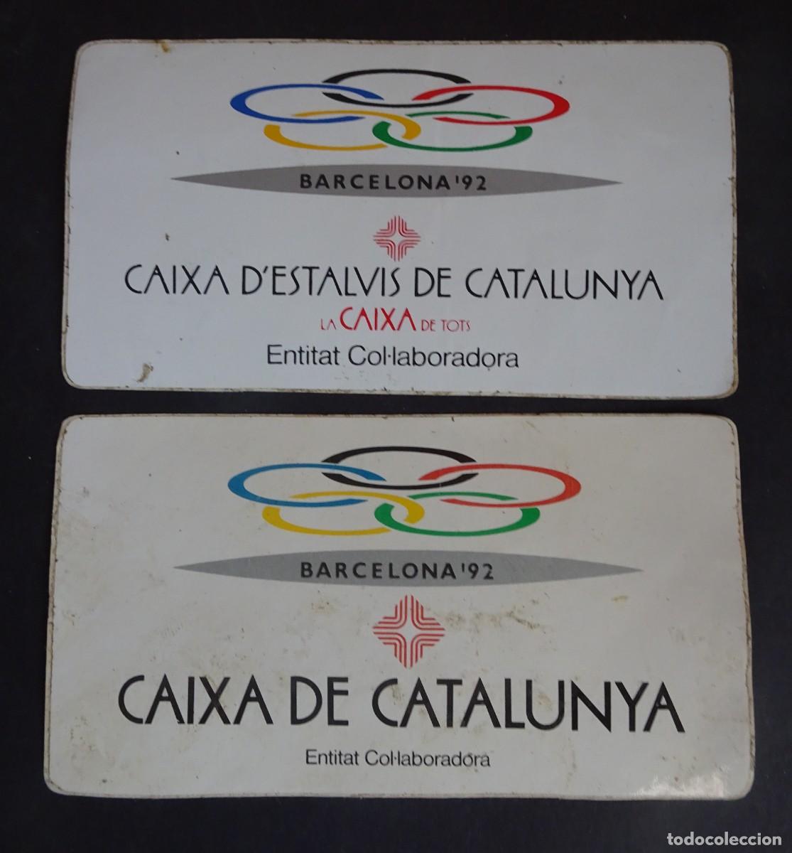 Pegatinas de colecci&oacute;n: LOTE DE 2 PEGATINAS , OLIMPIADAS BARCELONA 92, CAIXA CATALUNYA, VER FOTOS