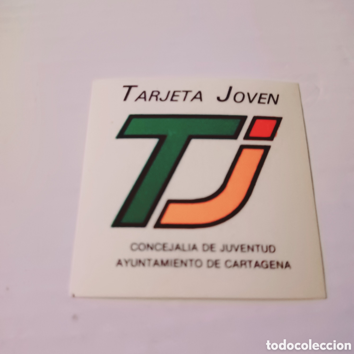 Autocolantes de cole&ccedil;&atilde;o: Pegatina Adhesivo 5x5 cm Tarjeta joven concejalia juventud Cartagena