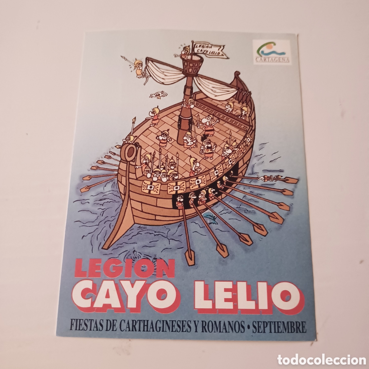 Pegatinas de colecci&oacute;n: Pegatina Adhesivo a&ntilde;os 90 fiestas de Carthagineses y Romanos Legi&oacute;n C&aacute;diz Lelio Cartagena 11,5x9 cm