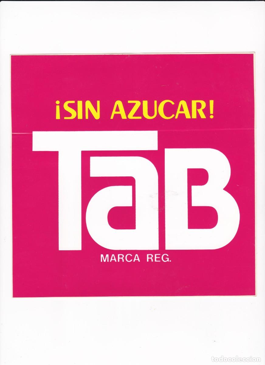 Pegatinas de colecci&oacute;n: Antigua pegatina de la bebida Tab grande