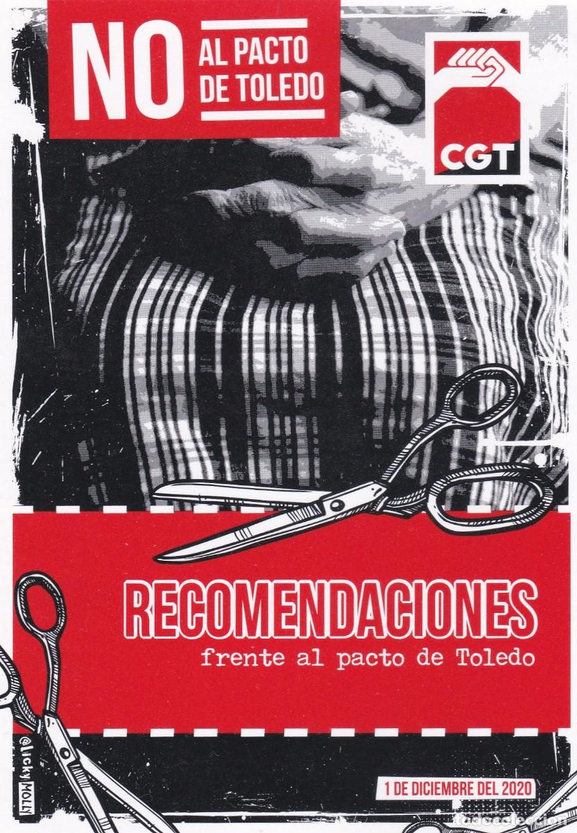 Autocollants de collection: PEGATINA CGT. NO AL PACTO DE TOLEDO (2020)