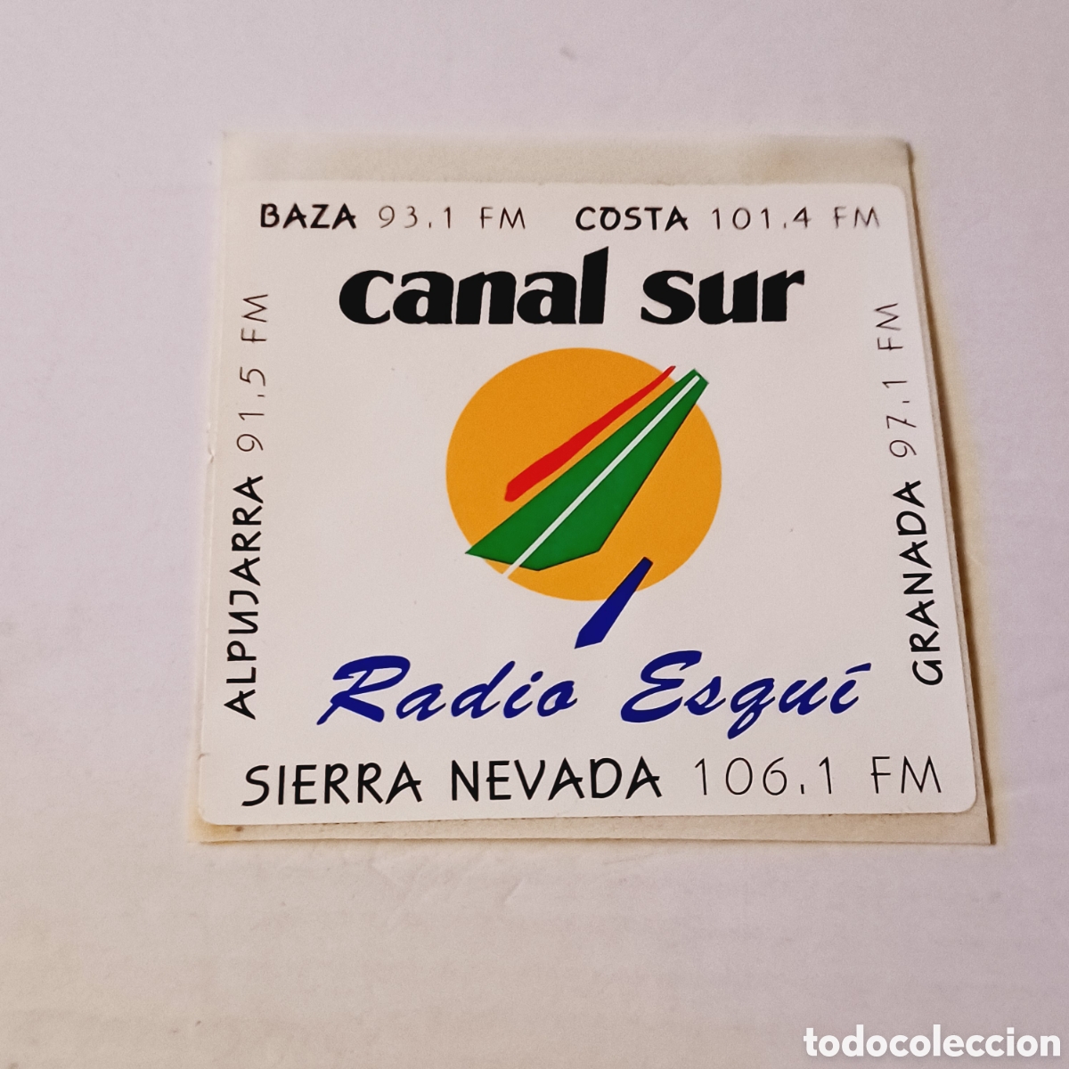 Pegatinas de colecci&oacute;n: Pegatina Adhesivo a&ntilde;os 90 Canal Sur Radio Esqu&iacute; Sierra Nevada Granada 8x7 cm
