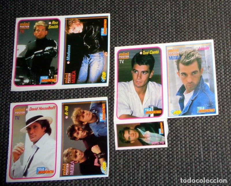 Pegatinas de colecci&oacute;n: LOTE 7 PEGATINAS ANTIGUAS A&Ntilde;OS 80. MINI POSTER TV TELEINDISCRETA TELE INDISCRETA.MADONNA LIMAHL A-H&Aacute;