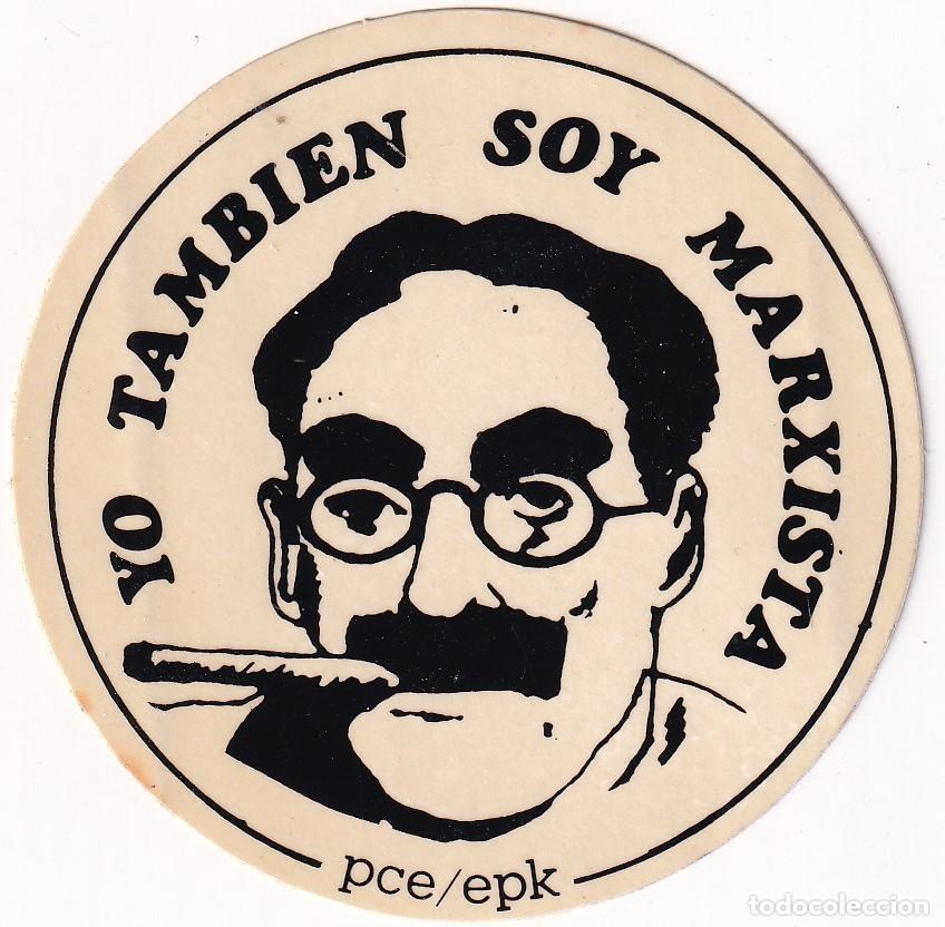Pegatinas de colecci&oacute;n: Pegatina propaganda pol&iacute;tica. yYo tambi&eacute;n soy marxista pegatina Groucho Marx