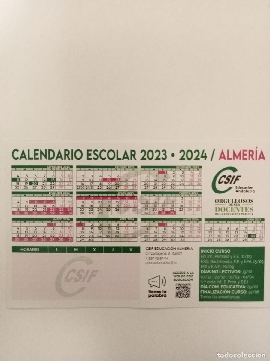 Pegatinas de colecci&oacute;n: Pegatina calendario escolar Almer&iacute;a. 23-24.Csif