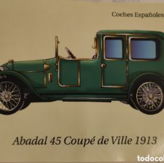 Pegatinas de colección: :::: AA252 - PEGATINA COCHES ESPAÑOLES - ABADAL 45 COUPE DE VILLE - 1913 - 19 X 14,5 CM.