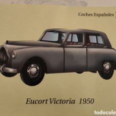 Pegatinas de colección: :::: AA253 - PEGATINA COCHES ESPAÑOLES - EUCORT VICTORIA 1950 - 19 X 14,5 CM.