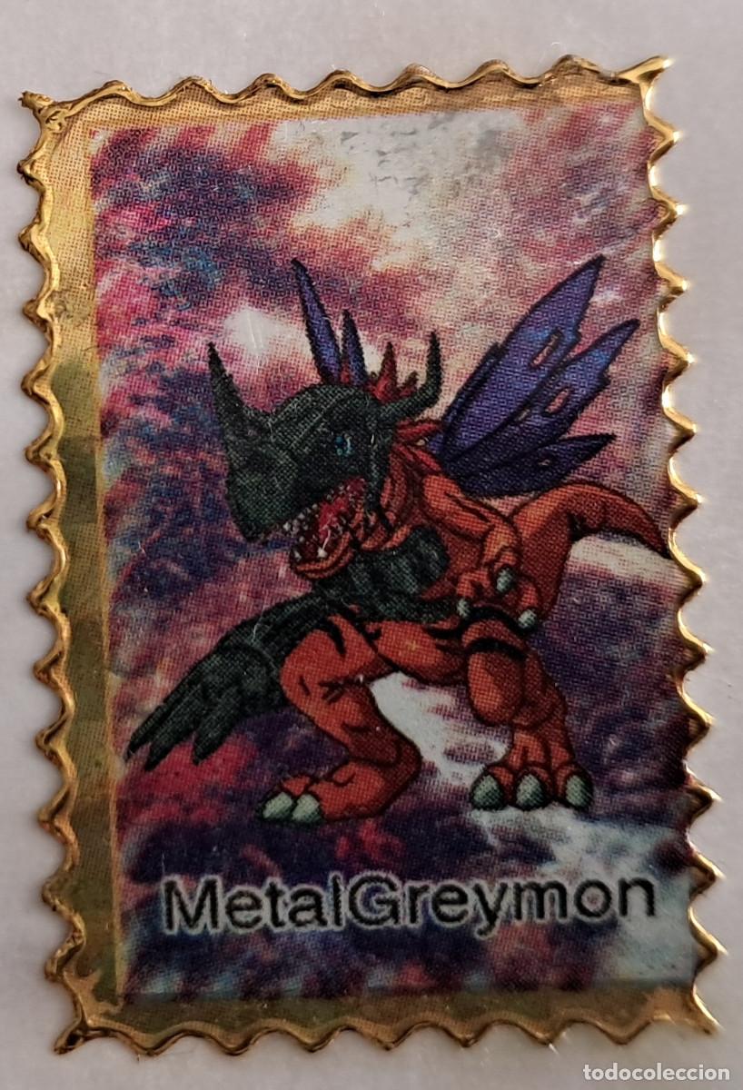 Pegatinas de colecci&oacute;n: pegatina, adhesivo de digimon, MetalGreymon. despegada, tama&ntilde;o 2.3 x 3.4 cm.