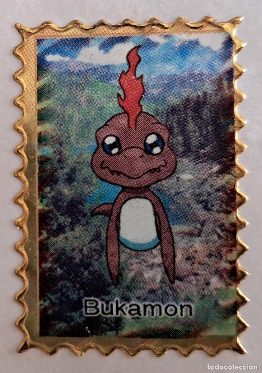 Pegatinas de colecci&oacute;n: pegatina, adhesivo de digimon, Bukamon. despegada, tama&ntilde;o 2.3 x 3.4 cm.