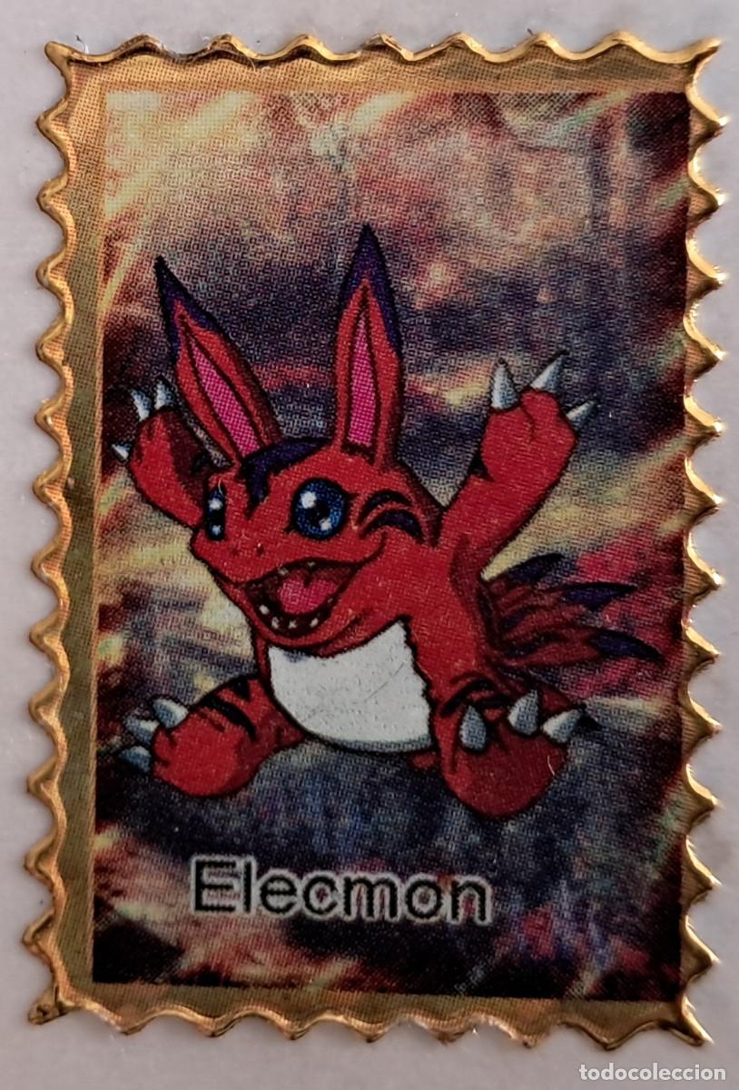 Pegatinas de colecci&oacute;n: pegatina, adhesivo de digimon, Elecmon. despegada, tama&ntilde;o 2.3 x 3.4 cm.