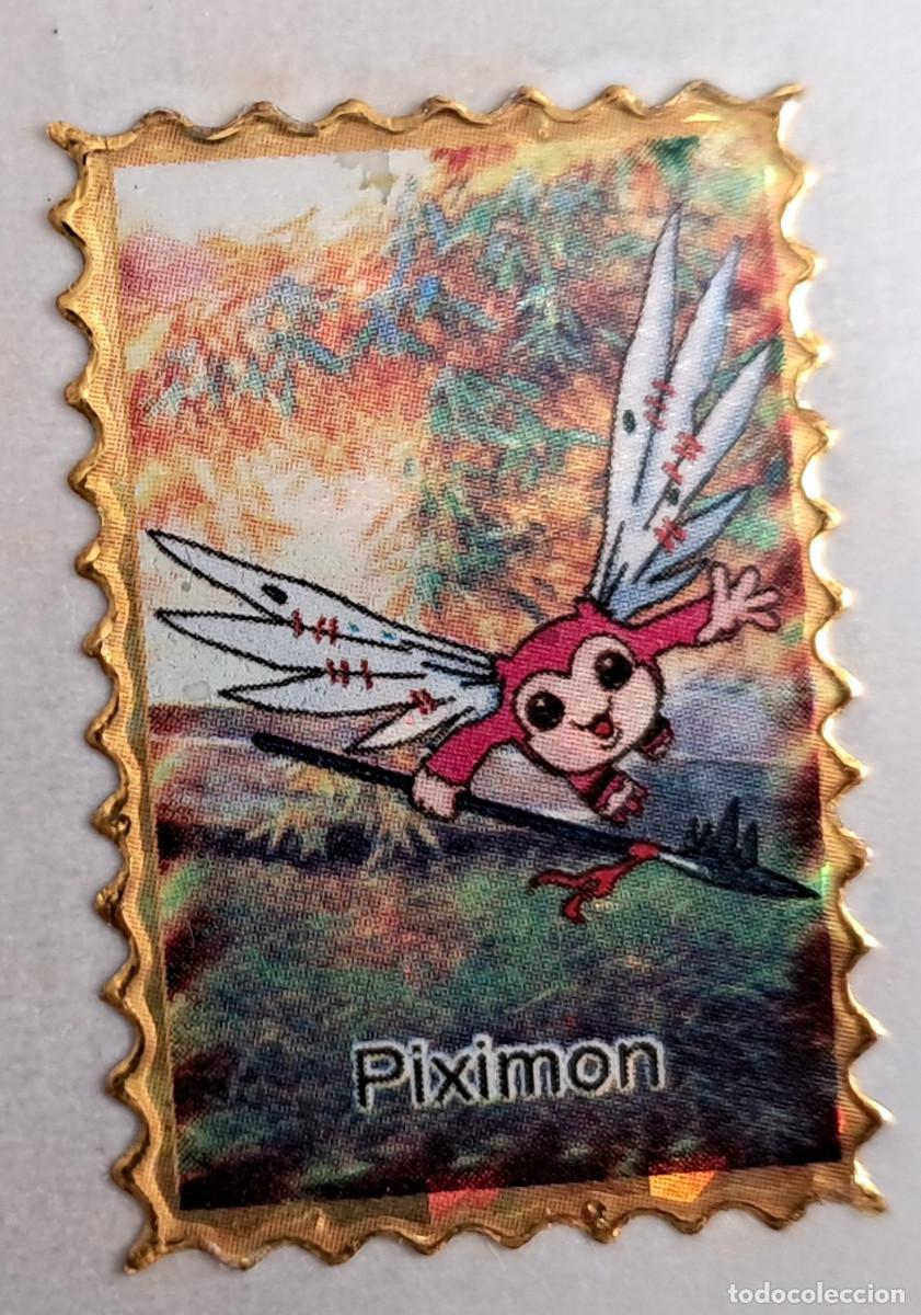 Pegatinas de colecci&oacute;n: pegatina, adhesivo de digimon, Piximon. despegada, tama&ntilde;o 2.3 x 3.4 cm.