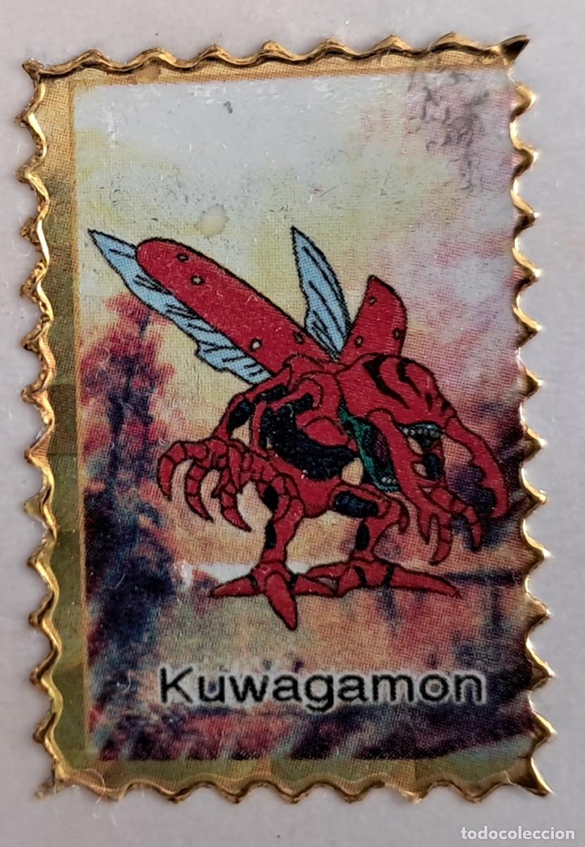 Pegatinas de colecci&oacute;n: pegatina, adhesivo de digimon, Kuwagamon. despegada, tama&ntilde;o 2.3 x 3.4 cm.