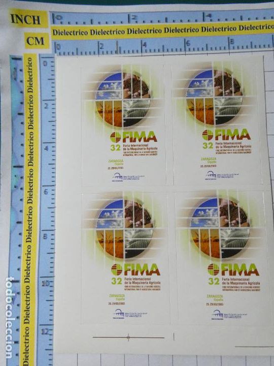 Pegatinas de colecci&oacute;n: 4 PEGATINAS DE ZARAGOZA. A&Ntilde;O 2003 FIMA FERIA INTERNACIONAL MAQUINARIA AGR&Iacute;COLA. 38