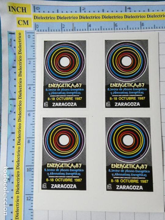 Autocollants de collection: 4 PEGATINAS DE ZARAGOZA. A&Ntilde;O 1987 ENERG&Eacute;TICA 87 AHORRO ENERG&Eacute;TICO Y ALTERNATIVAS . 44