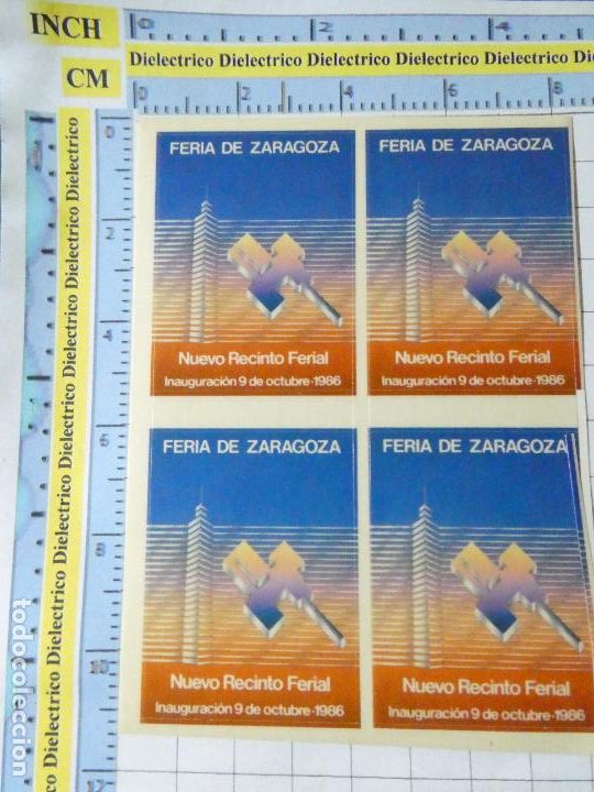 Autocollants de collection: 4 PEGATINAS DE ZARAGOZA. A&Ntilde;O 1986. FERIA NUEVO RECINTO FERIAL . 50