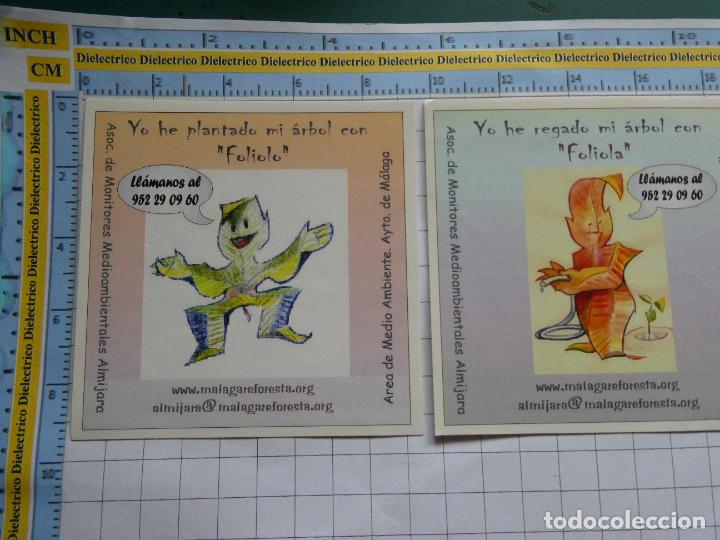 Collection stickers: 2 PEGATINAS DE NATURALEZA ECOLOG&Iacute;A. MALAGA REFORESTA ASOCIACI&Oacute;N ALMIJARA FOLIOLO &Aacute;RBOL 64