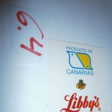 Pegatinas de colección: ANTIGUA PEGATINA - LIBBYS - ENVIO GRATIS A ESPAÑA