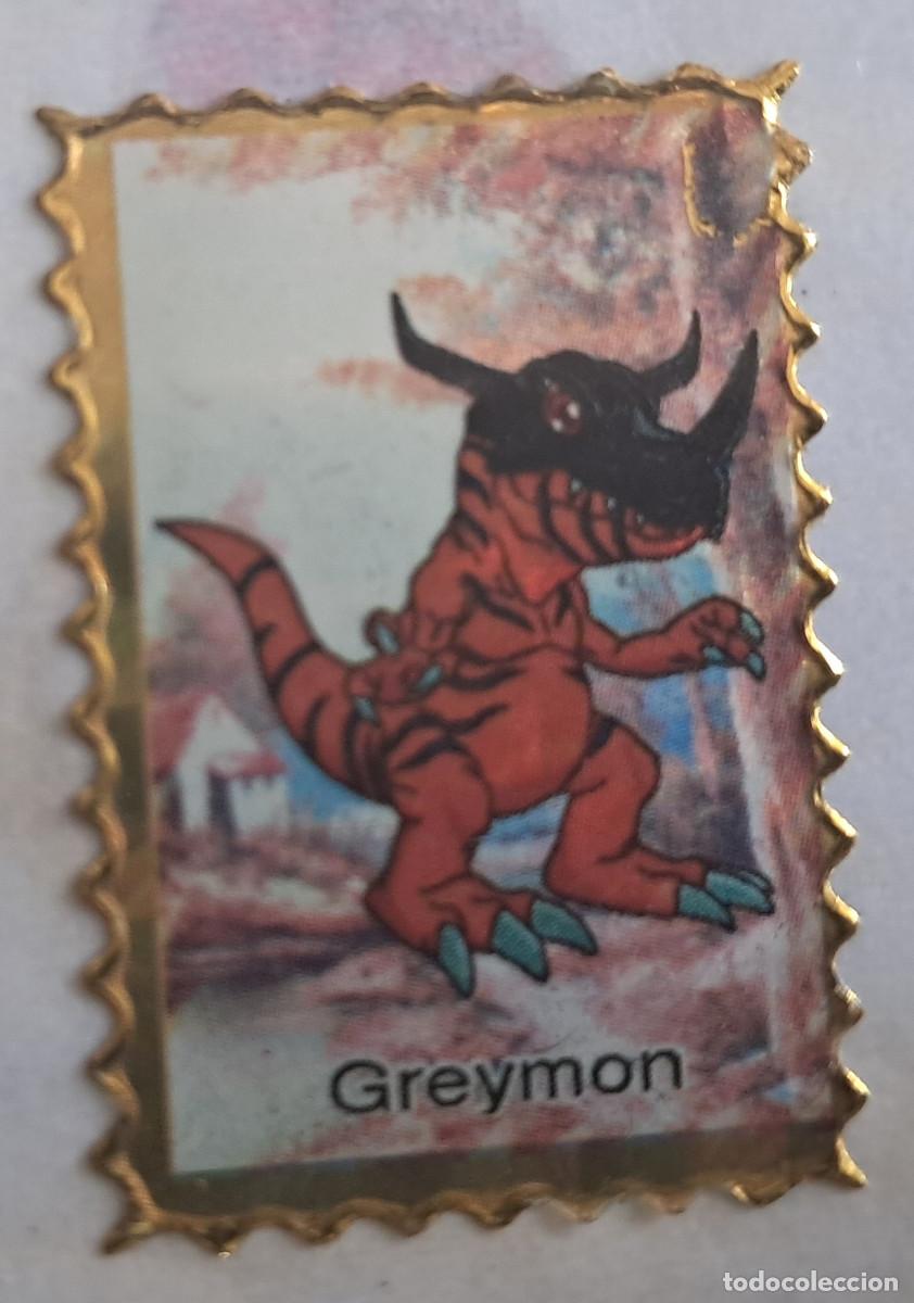 Pegatinas de colecci&oacute;n: pegatina, adhesivo de digimon, greymon. despegada, tama&ntilde;o 2.3 x 3.4 cm.
