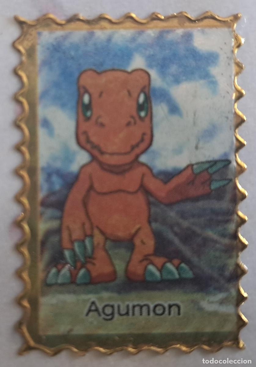 Pegatinas de colecci&oacute;n: pegatina, adhesivo de digimon, Agumon. despegada, tama&ntilde;o 2.3 x 3.4 cm.