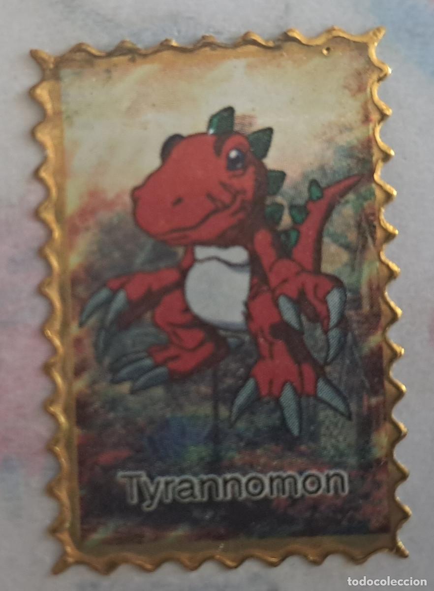 Pegatinas de colecci&oacute;n: pegatina, adhesivo de digimon, tyrannomon. despegada, tama&ntilde;o 2.3 x 3.4 cm.