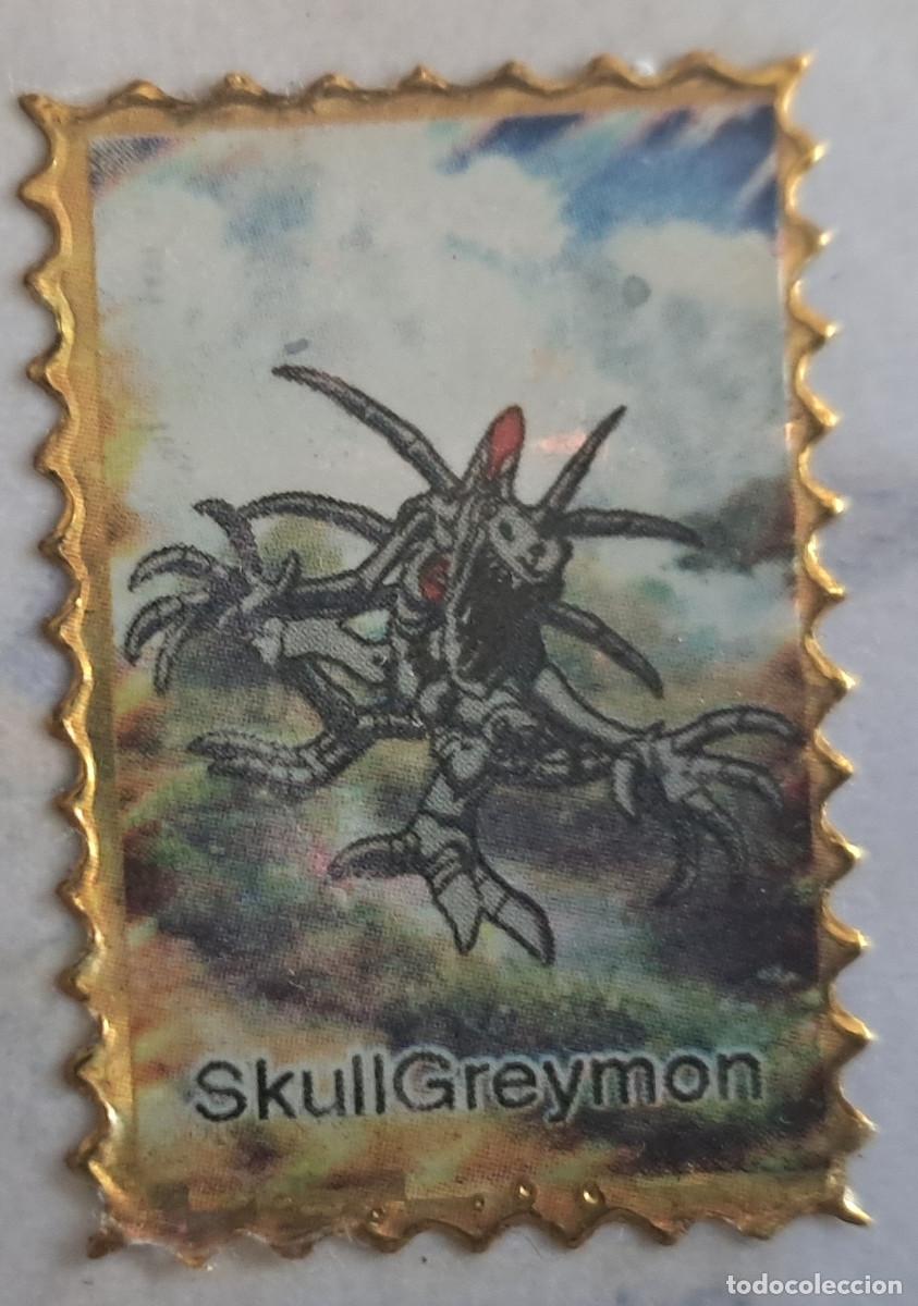 Pegatinas de colecci&oacute;n: pegatina, adhesivo de digimon, Skullgreymon. despegada, tama&ntilde;o 2.3 x 3.4 cm.