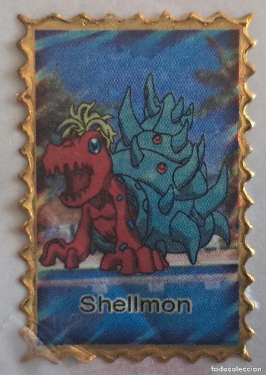 Pegatinas de colecci&oacute;n: pegatina, adhesivo de digimon, Shellmon. despegada, tama&ntilde;o 2.3 x 3.4 cm.
