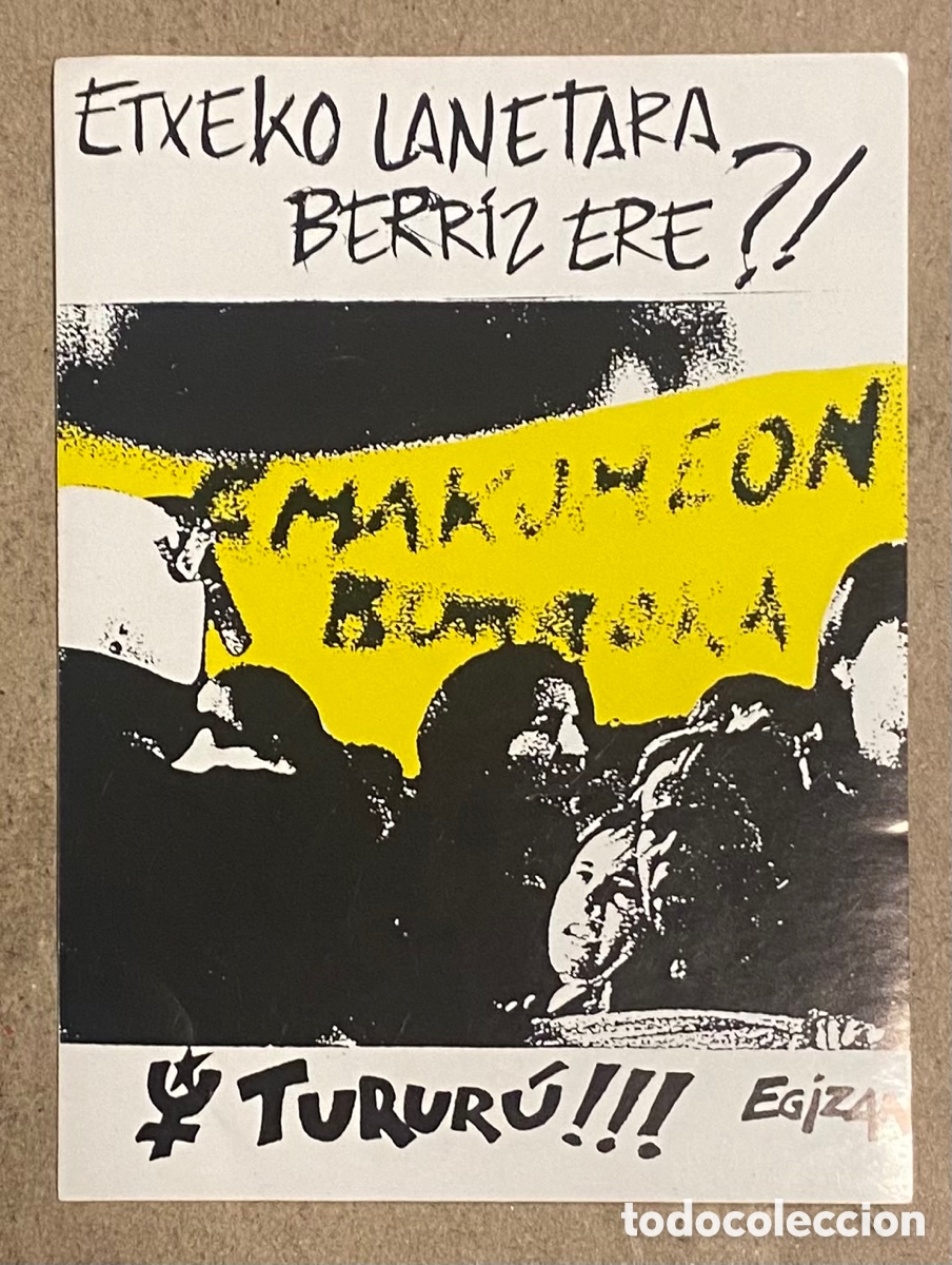 Pegatinas de colecci&oacute;n: ETXEKO LANETARA BERRIZ ERE? TURUR&Uacute;!!!. PEGATINA POL&Iacute;TICA VASCA FEMINISTA. EGIZAN.