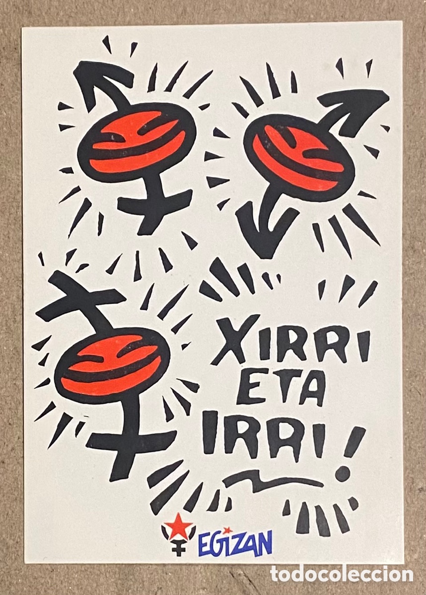 Collection stickers: XIRRI ETA IRRI!. PEGATINA POL&Iacute;TICA VASCA FEMINISTA. EGIZAN.