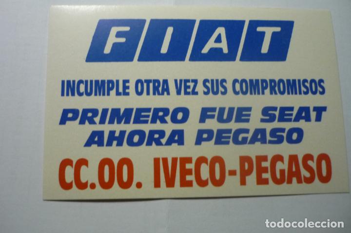 Pegatinas de colecci&oacute;n: pegatina sindical cc.oo. fiat iveco pegaso