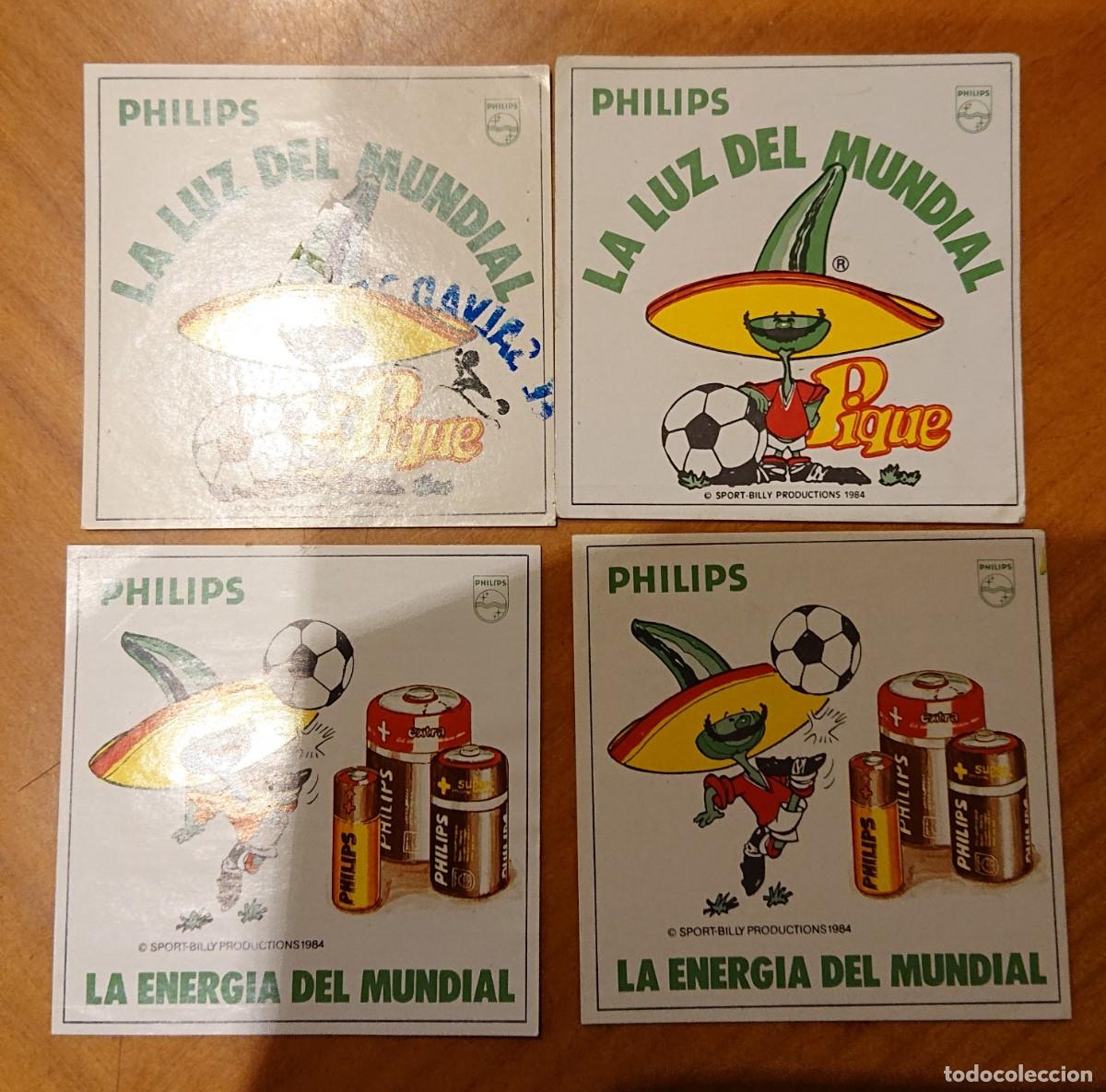 Collection stickers: Pegatinas Philips Mundial M&eacute;xico 86 lote de cuatro