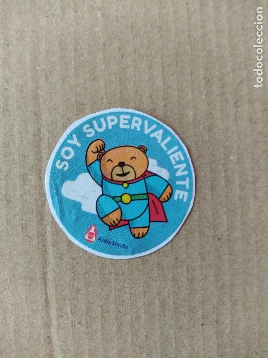 Pegatinas de colecci&oacute;n: PEGATINA SOY SUPER VALIENTE ALDO-UNI&Oacute;N MIDE 3,7CM DI&Aacute;METRO