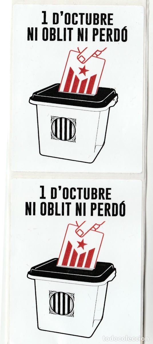 Pegatinas de colecci&oacute;n: ADHESIVO /PEGATINA - 1 D&acute;OCTUBRE - NI OBLIT NI PERDO - LOTE DE 2 - NUEVAS