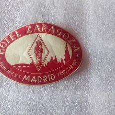 Pegatinas de colección: ETIQUETA HOTEL ZARAGOZA, MADRID