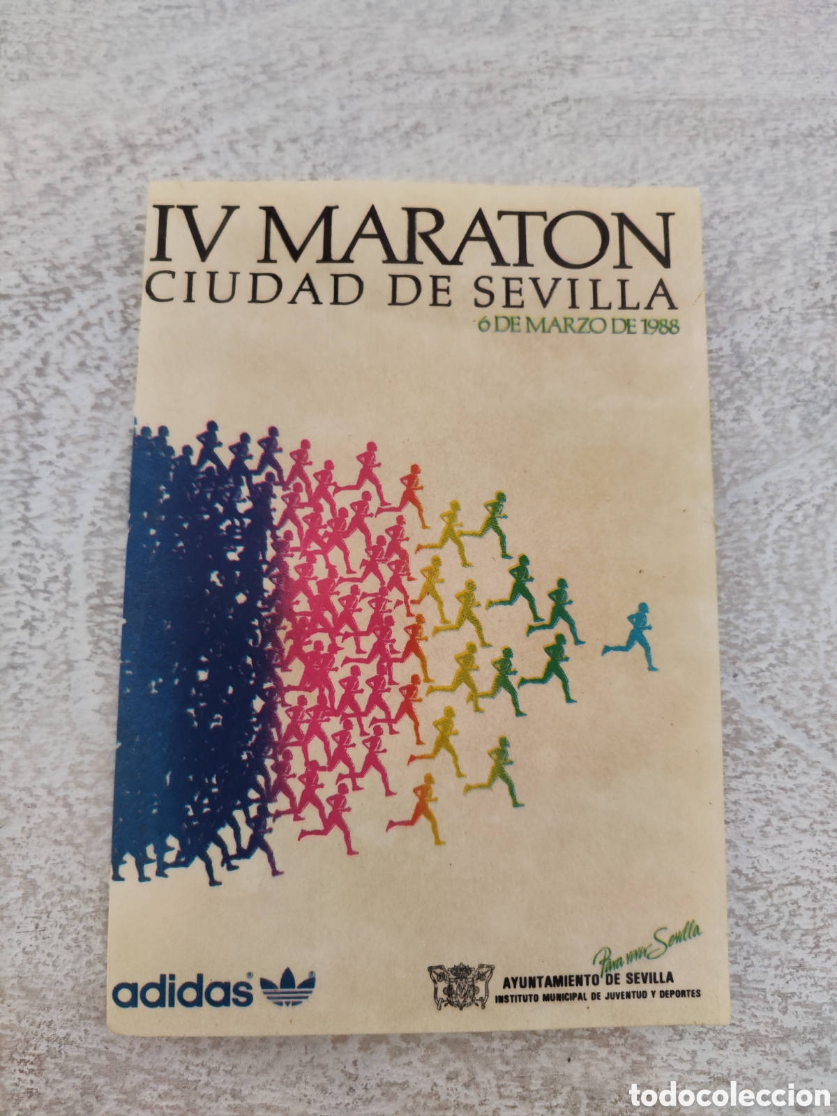 Pegatinas de colecci&oacute;n: Pegatina despegada IV Marat&oacute;n de Sevilla 1988 adidas