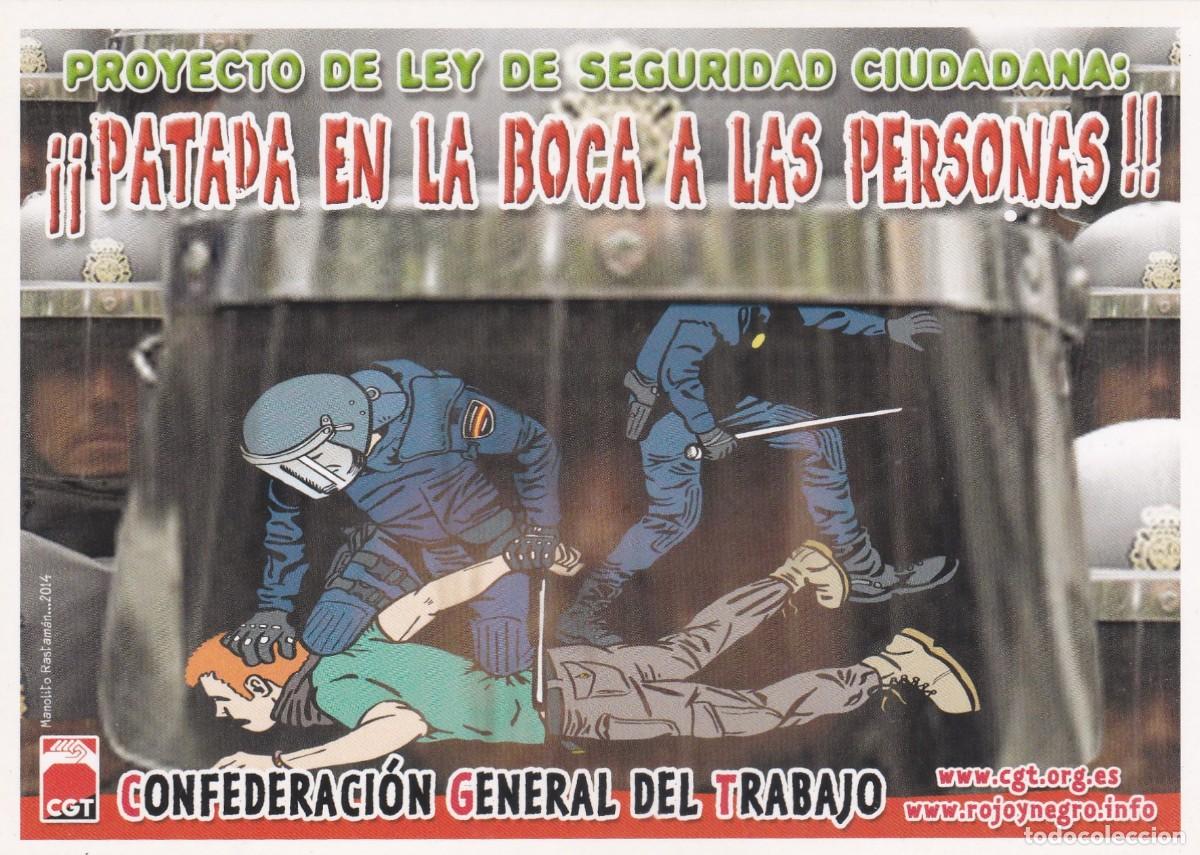 Autocollants de collection: PEGATINA CGT. PROYECTO DE LEY DE SEGURIDAD CIUDADANA: &iexcl;&iexcl;PATADA EN LA BOCA A LAS PERSONAS!!