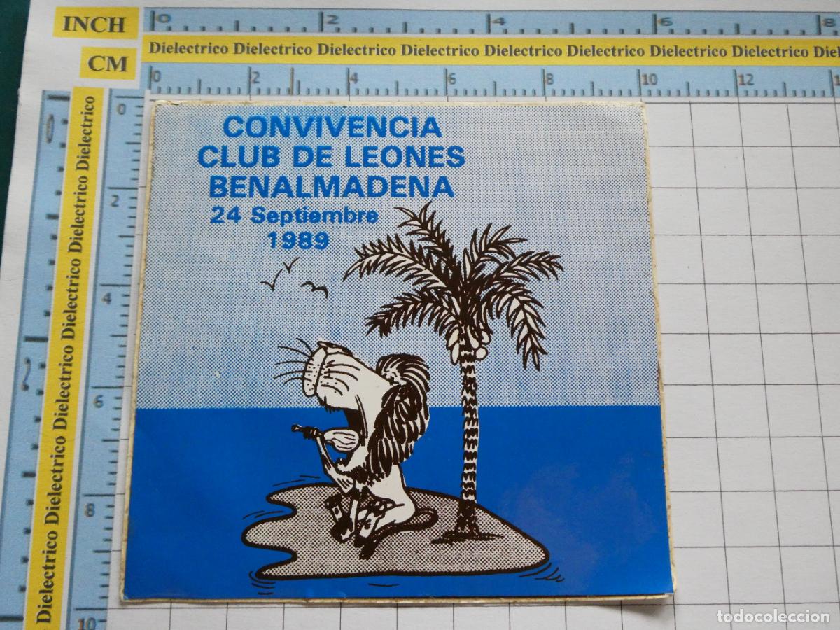 Adesivi di collezione: PEGATINA DE LIONS INTERNATIONAL. CLUBS DE LEONES BENALM&Aacute;DENA M&Aacute;LAGA 1989 CONVIVENCIA. 37