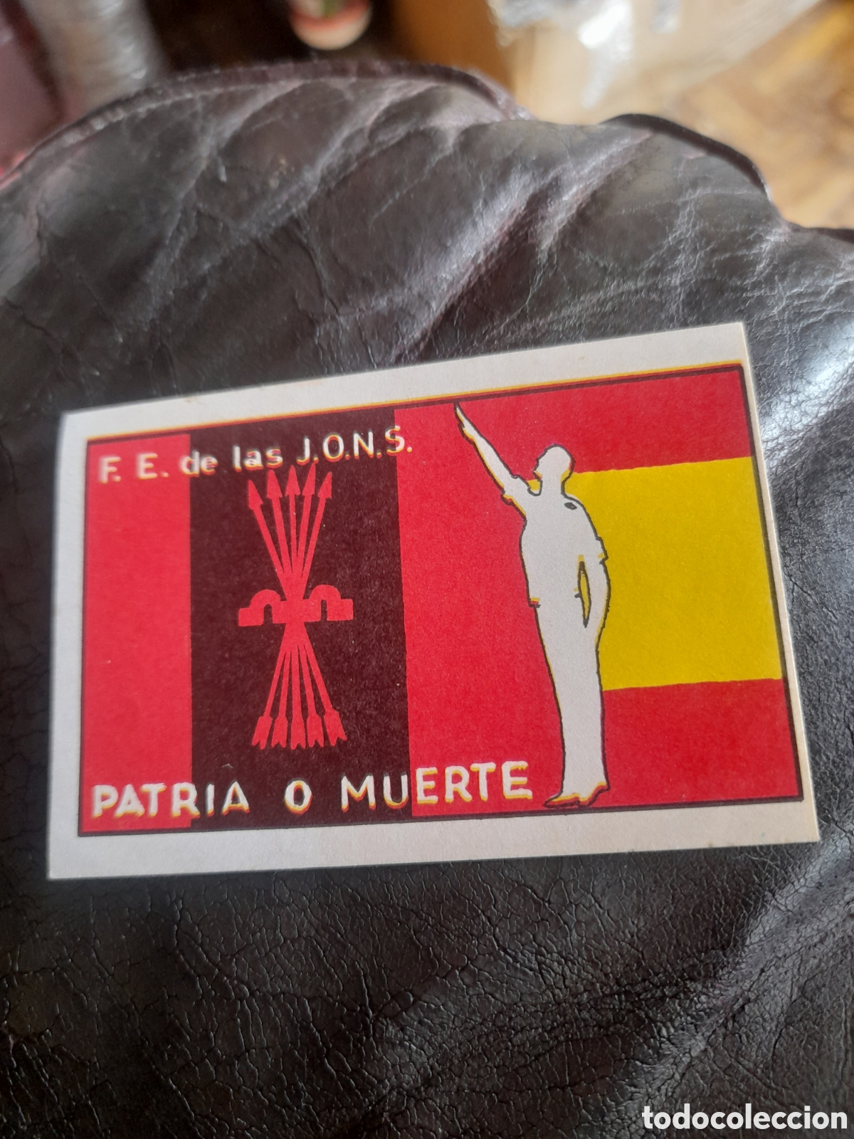 Autocollants de collection: Antigua pegatina de F.E. de las JONS, mide78x53 mm