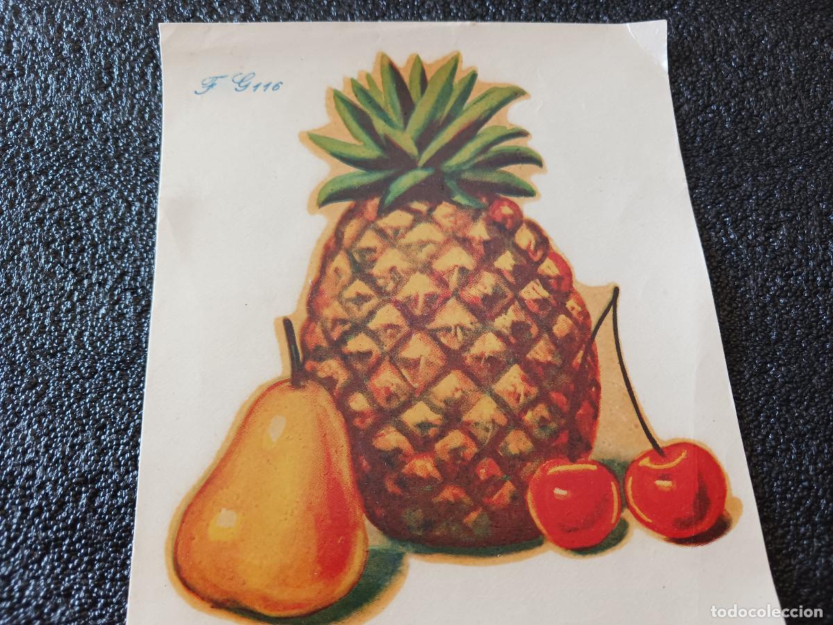 Pegatinas de colecci&oacute;n: CALCOMANIAS SUPER, F G116, pi&ntilde;a, pera y cerezas, 16,5 x 14,5 cm