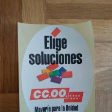 Pegatinas de colección: PEGATINA SINDICAL SINDICATO CCOO MADRID ELIGE SOLUCIONES MAYORIA PARA LA UNIDAD