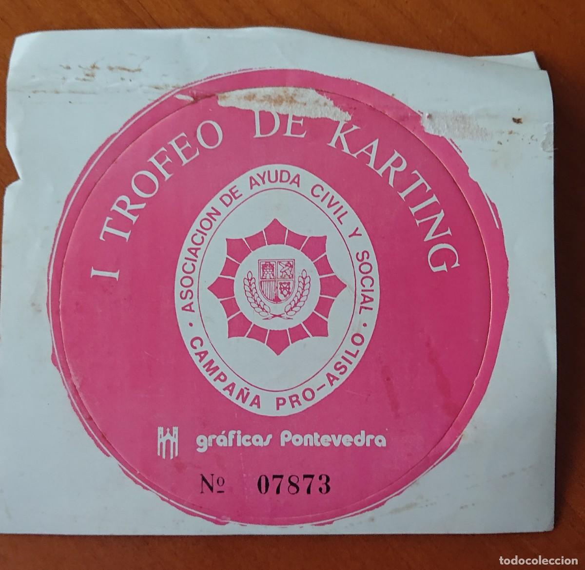 Sammlung von Aufklebern: Pegatina original, &eacute;poca transici&oacute;n, rara, ved foto karting Pontevedra .